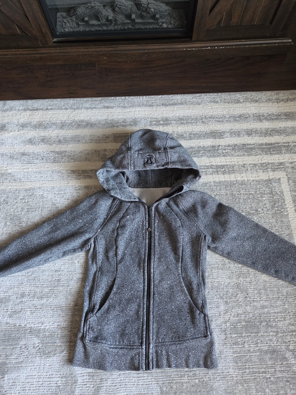 lululemon athletica Girls' Gray Sparkle Zip-Up Hooded Jacket